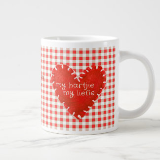 Personalised My Hartjie My Liefie Applique Heart Large Coffee Mug