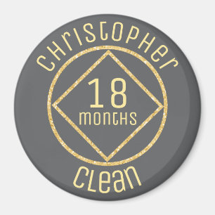 Personalised NA Narcotics Anonymous 18 months card Magnet