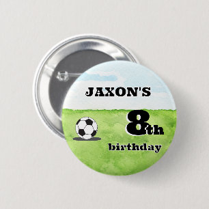 Personalised Name & Age Soccer Football 2 Inch Round Button