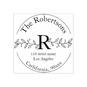 personalised name and address stamp