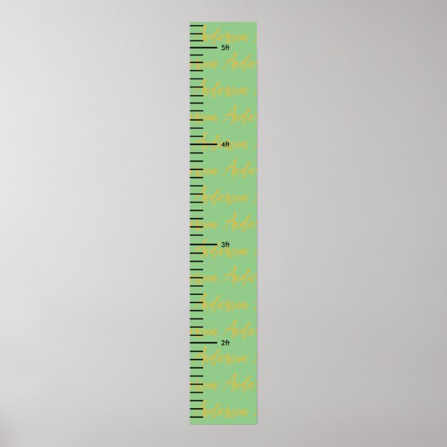 Personalised Name Cute  Baby Boy Growth Chart (Front)