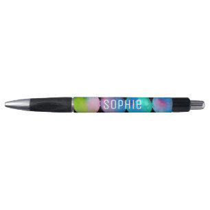 Personalised name cute colourful blue watercolor pen