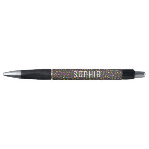 Personalised name cute polka dot art pen
