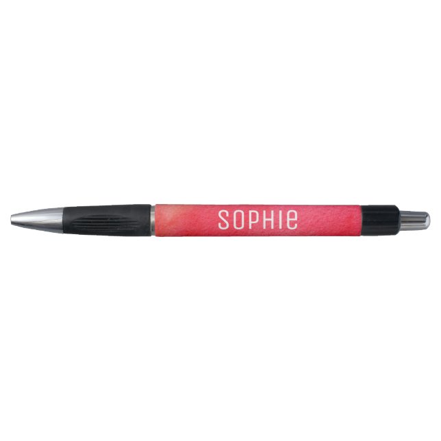 Personalised name cute red watercolor art pen (Front)