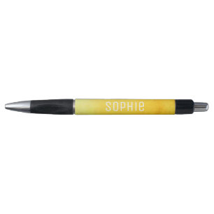 Personalised name cute yellow watercolor art pen