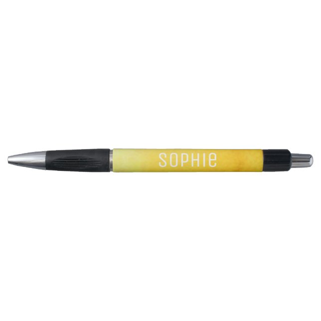 Personalised name cute yellow watercolor art pen (Front)