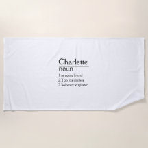 Personalised Name definition Beach Towel