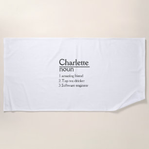 Personalised Name definition Beach Towel