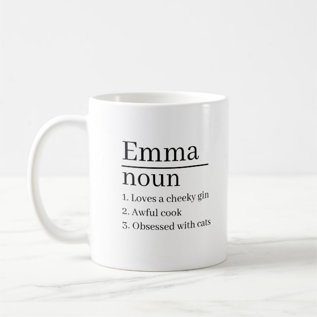 Personalised Name Definition custom Mug  (Left)