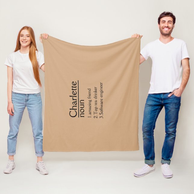 Personalised Name definition Fleece Blanket (In Situ)