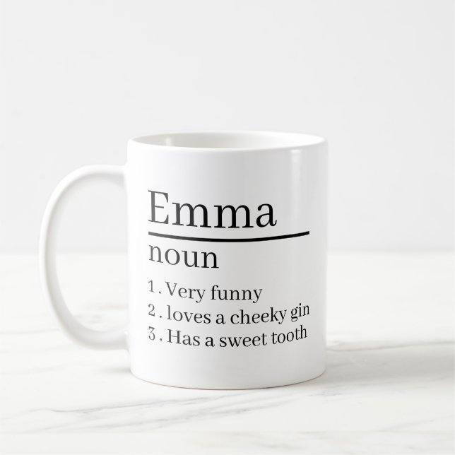 Personalised Name Definition Gifts Ideas Presents  Coffee Mug (Left)