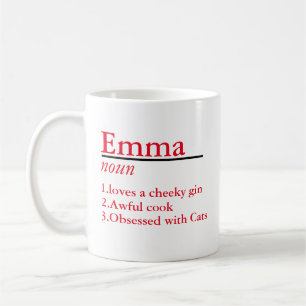 Personalised Name Definition Grey Satin Mug Laser