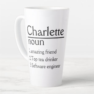 Personalised Name Definition Latte Mug