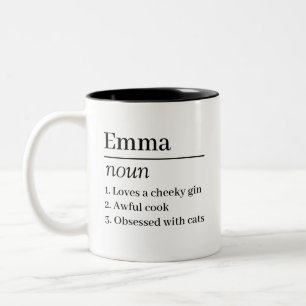 Personalised Name Definition, Mothers Day's Gift Two-Tone Coffee Mug