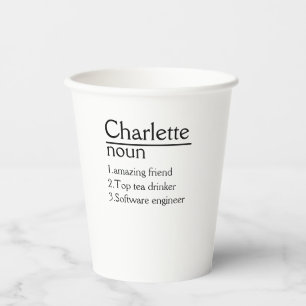 Personalised Name Definition  paper  cup
