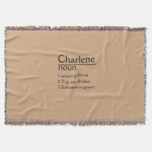 Personalised Name definition throw blanket
