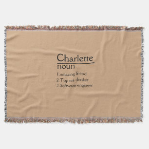 Personalised Name definition throw blanket