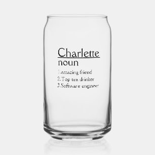 Personalised Name Definition tumbler Can Glass
