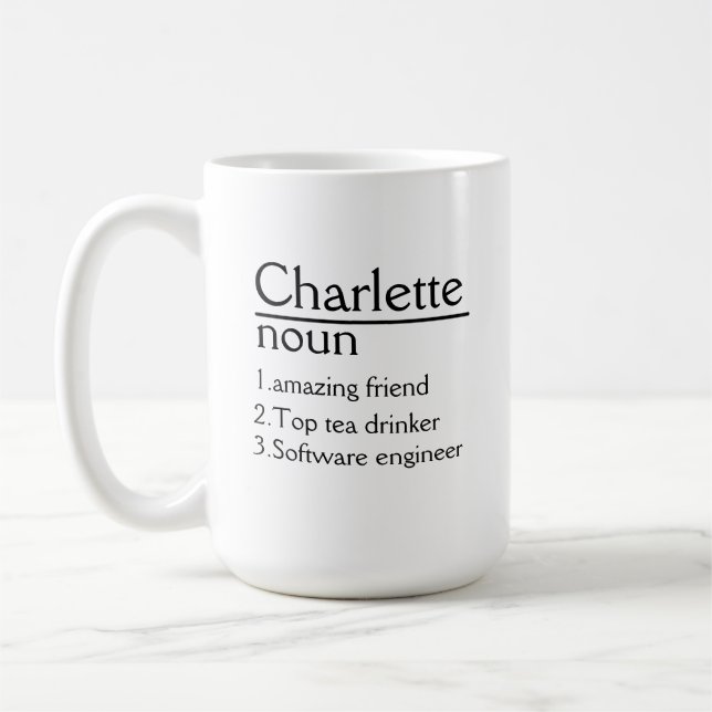 Personalised Name Definition white Mug  (Left)