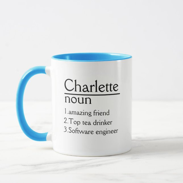 Personalised Name Definition white Mug  (Left)