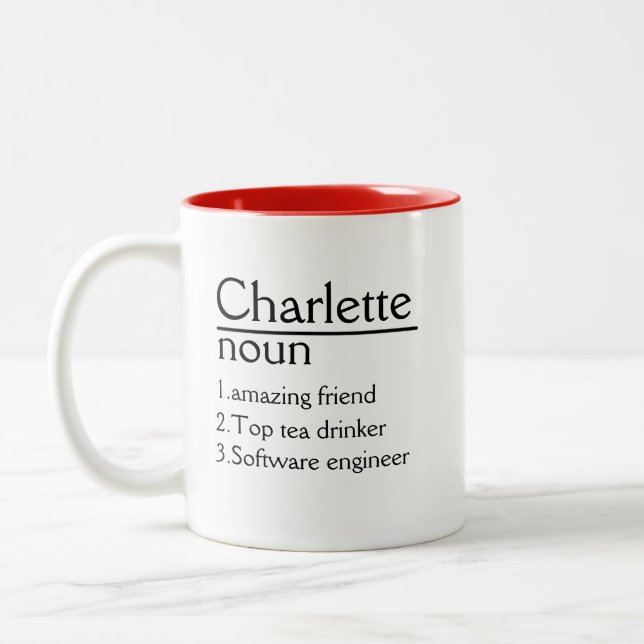 Personalised Name Definition white Mug  (Left)