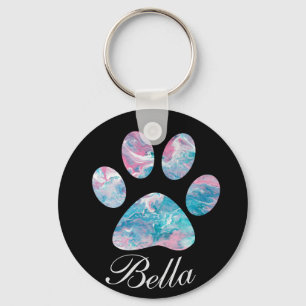 Personalised Name, Dreamy Pawprint- Keychain