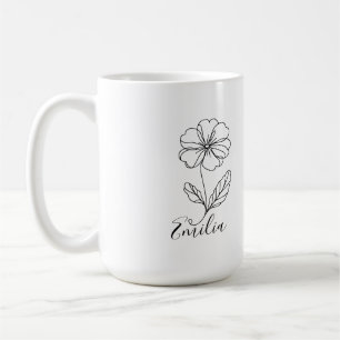 Personalised name February primrose Birth Flower Coffee Mug