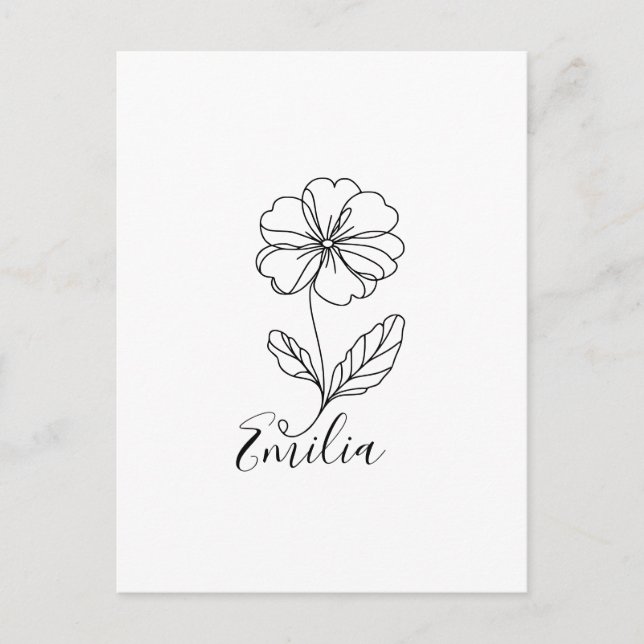 Personalised name February primrose Birth Flower Postcard (Front)
