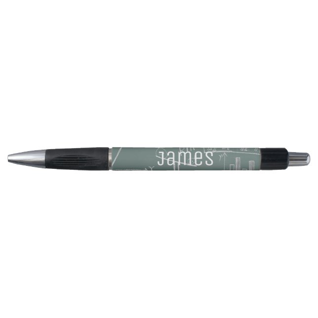 Personalised name Mathematics theme student Pen (Front)