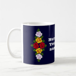 Personalised Narrowboat roses Coffee Mug