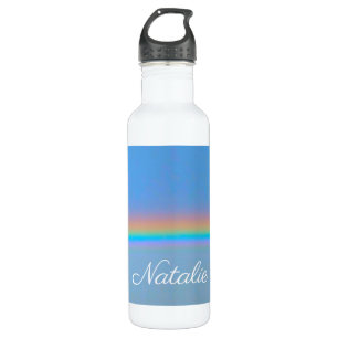 Personalised natural real rainbow 710 ml water bottle