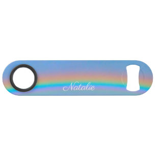 Personalised natural real rainbow bar key