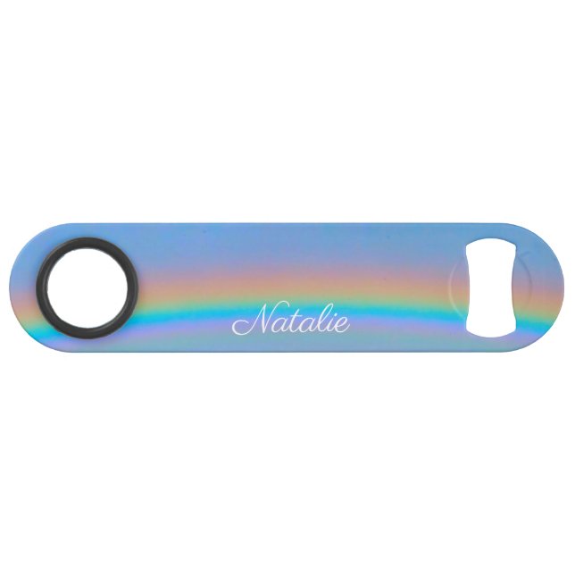 Personalised natural real rainbow bar key (Front (Horizontal))
