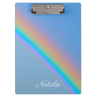 Personalised natural real rainbow clipboard