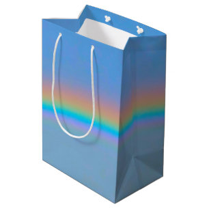 Personalised natural real rainbow medium gift bag