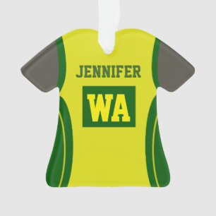 Personalised Netball Acrylic dark skin Ornament