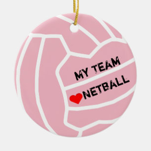 Personalised Netball Ball Theme Ceramic Ornament