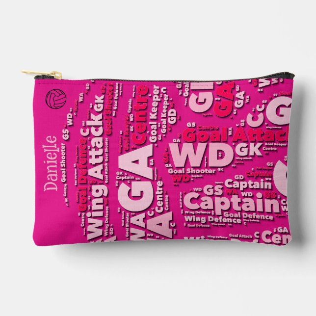 Personalised Netball Makeup Bag (Front)