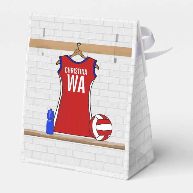 Personalised Netball uniform Favor Box (Back Side)