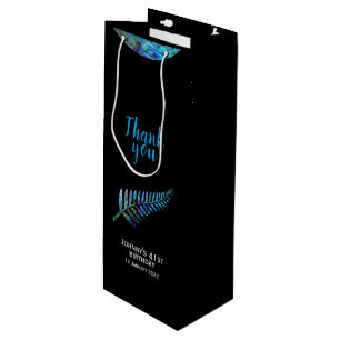 PERSONALISED NEW ZEALAND KIWI PAUA FERN WINE GIFT BAG