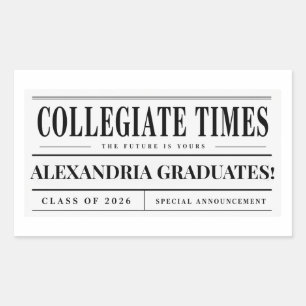 Personalised Newspaper Graduation 2026 Classic Rou Sticker