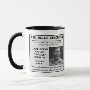 Personalised Newspaper Photo Birthday Retirement Mug