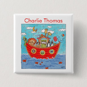 Personalised Noah's Ark 2 Inch Square Button