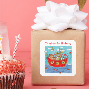 Personalised Noah's Ark Square Sticker