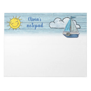 Personalised Notepad Driftwood Beach design