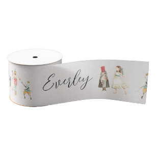 Personalised Nutcracker Theme Gift Wrapping Ribbon Grosgrain Ribbon