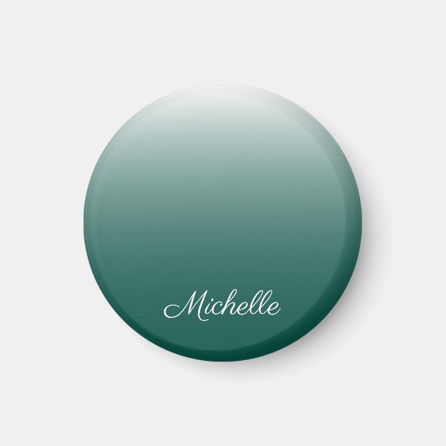 Personalised ombre gradient green magnet (Front)