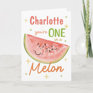 Personalised One in a Melon Watermelon Card
