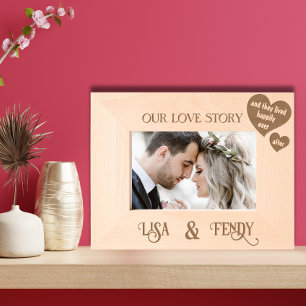 Personalised Our Love Story with two Names Etched Frames