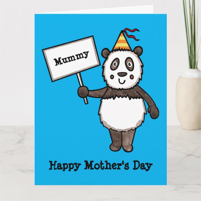 Personalised Panda Mother's Day Card (Front)